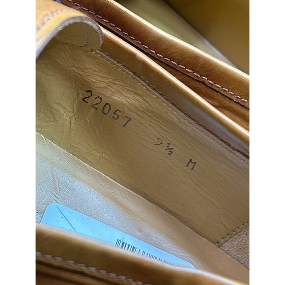 Magnanni For Saks Fifth Avenue Mens Mid-Brown Tan Leather Loafers Size 9.5 - Picture 8 of 12